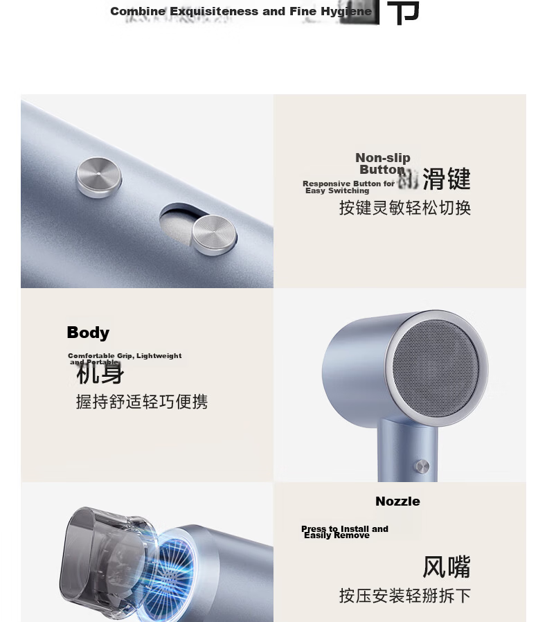 AUX 2400W High-Speed Ionic Hair Dryer Home Use Hair Care Blow Dryer for Men and Women Damage-Free Hair Styling Birthday Gift 21