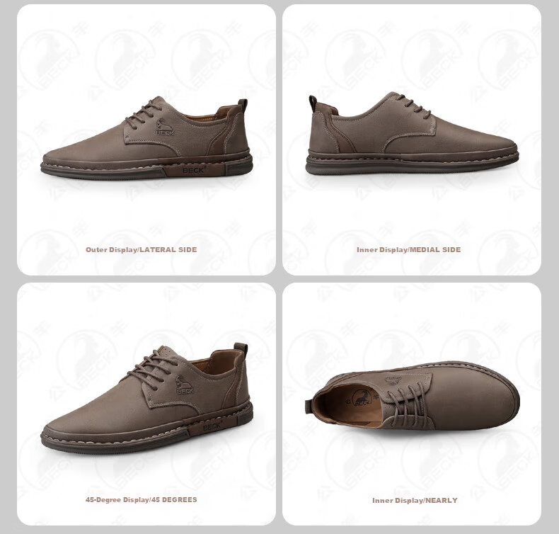 Gongyang Leather Shoes for Men, Genuine Leather, Spring And Summer Formal Business Shoes, British Style Trendy Casual Shoes for Men, Black, Size 44 15