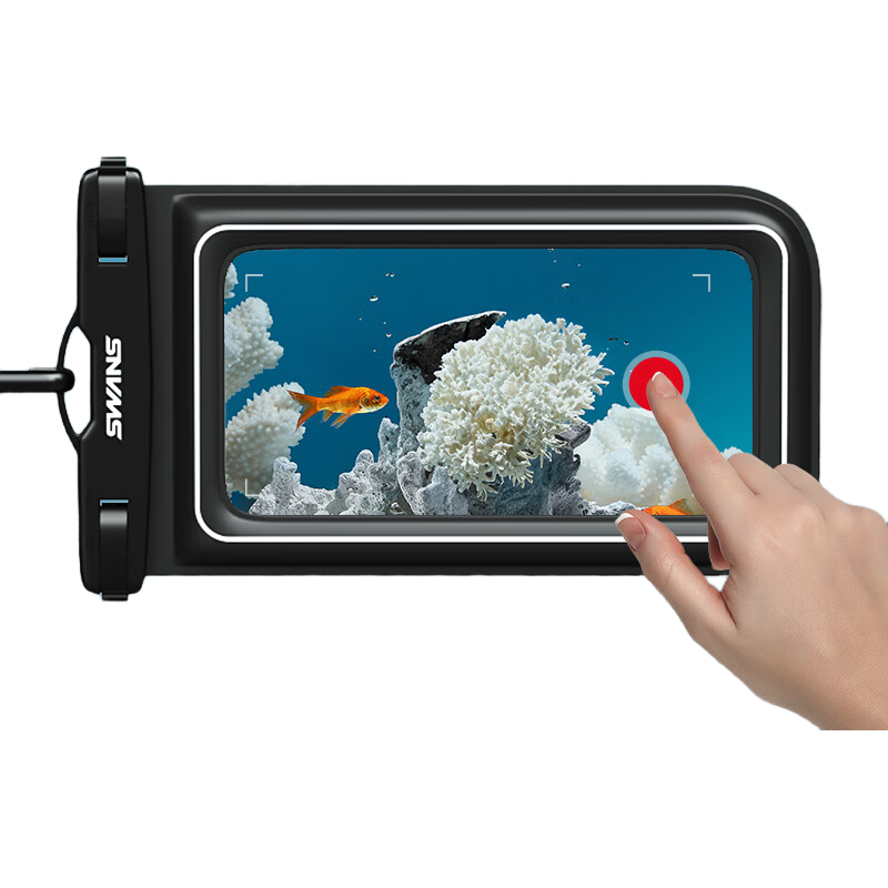 SWANS Waterproof Phone Pouch Touchscreen Large Size with Lanyard Waterproof Case for Hot Springs Underwater Photography Diving Swimming Cycling White