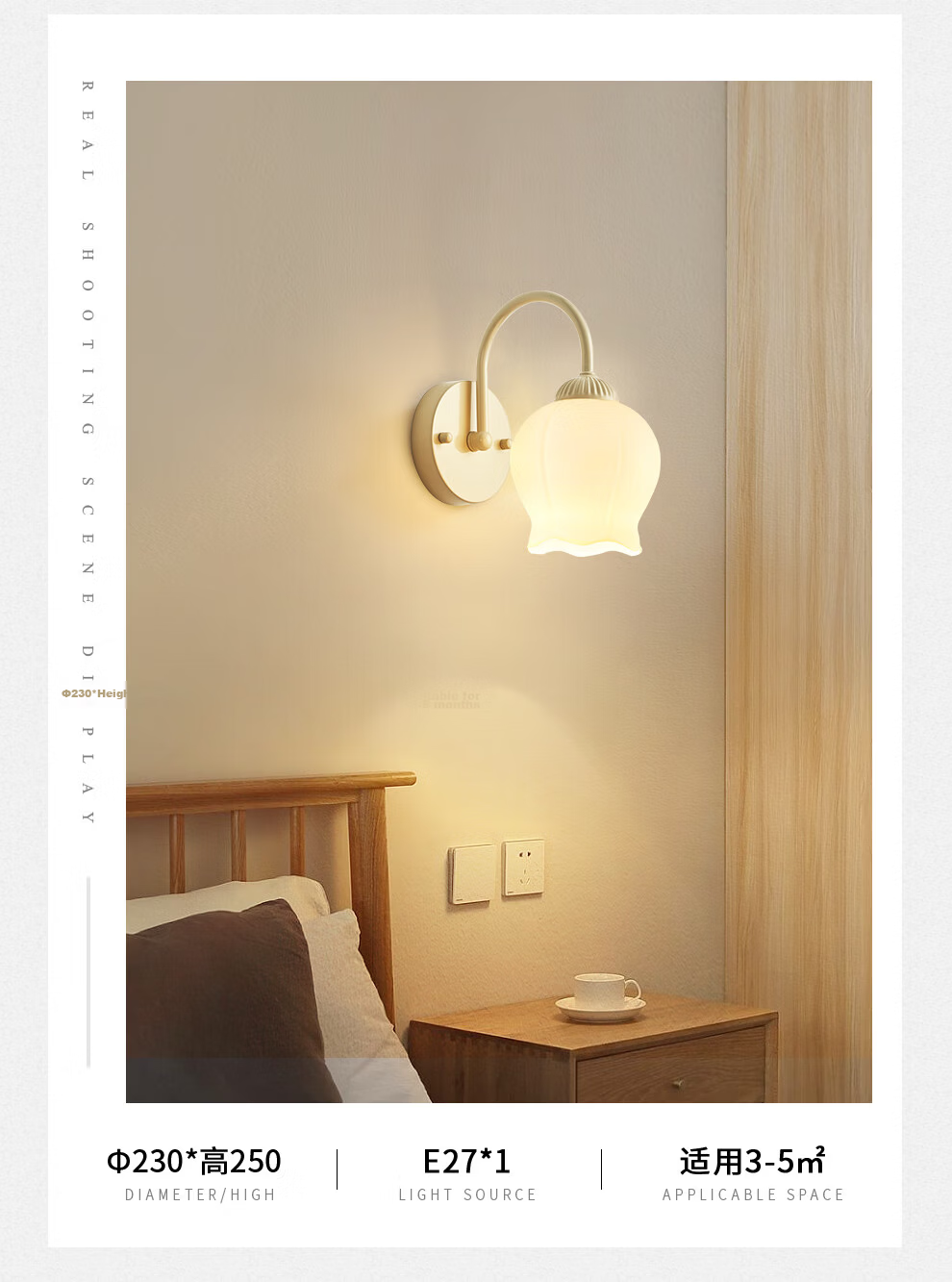 NVC LED Wall Lamp Nordic Minimalist Gold 12W for Dining Room Bedroom Corridor Cloakroom Bedside Light 8