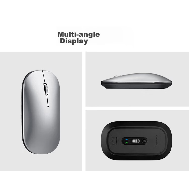 Lenovo Xiaoxin M2 Bluetooth Mouse, Wireless Mouse, Rechargeable Long Battery Life, Quiet And Portable, Skin-Like Comfortable Office Mouse, Laptop Tablet Mouse M2-BT Pink 4