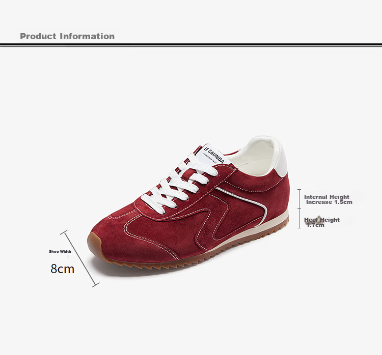 Lyle & Scott Casual Training Agan Shoes Mall Same Style Commuter Height Increasing Women's Shoes 19102 Rust Red BOS 38 2