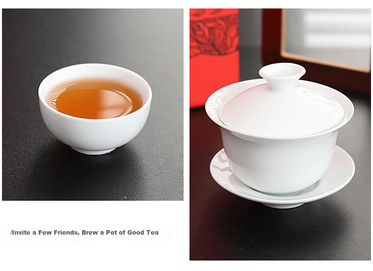 CLITON Kung Fu Tea Set Minimalist Office Home White Porcelain Teapot Tea Cups Tea Tray Fairness Cup 9-Piece Set 12