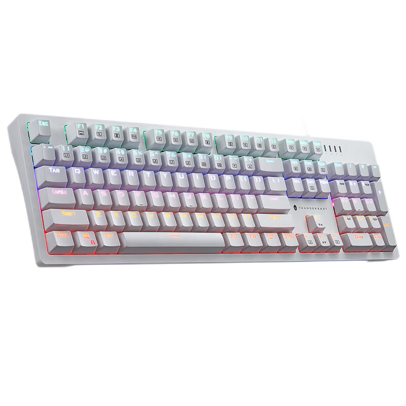 ThundeRobot K104 Liuli Wired Gaming Mechanical Keyboard RGB Backlit Full-Key Anti-Ghosting Red Switch 104-Key for Valorant CS2 PC Laptop Office