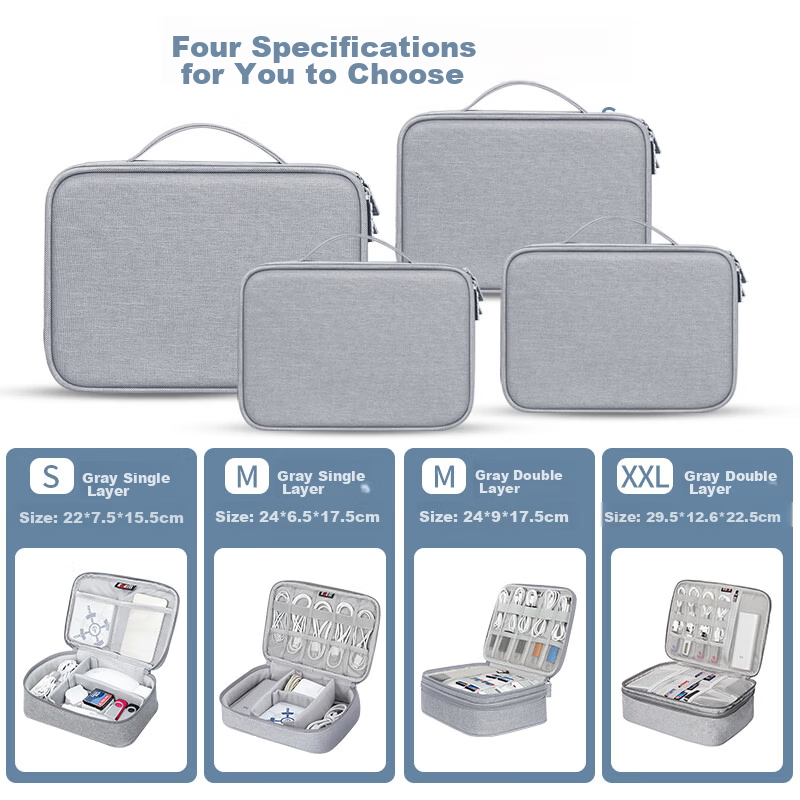 BUBM Cable Storage Bag, Power Box, Multifunctional Charging Cord Organizer, Portable Travel Digital Accessory Storage Pouch 1