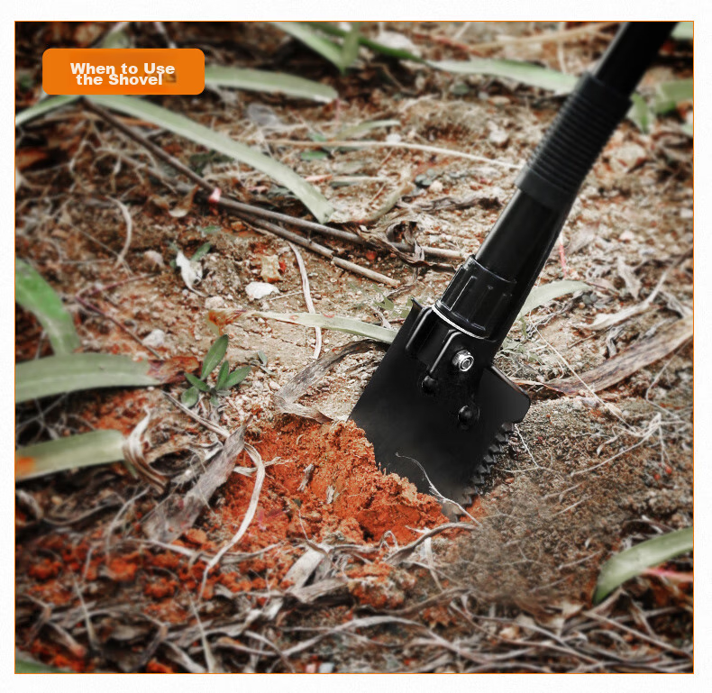 SupFire BG01 Multifunctional Military Shovel, Life-Saving Iron Spade, Foldable Car-Mounted Military Shovel, Outdoor Camping Emergency Spade, Hoe, And Pickaxe 14
