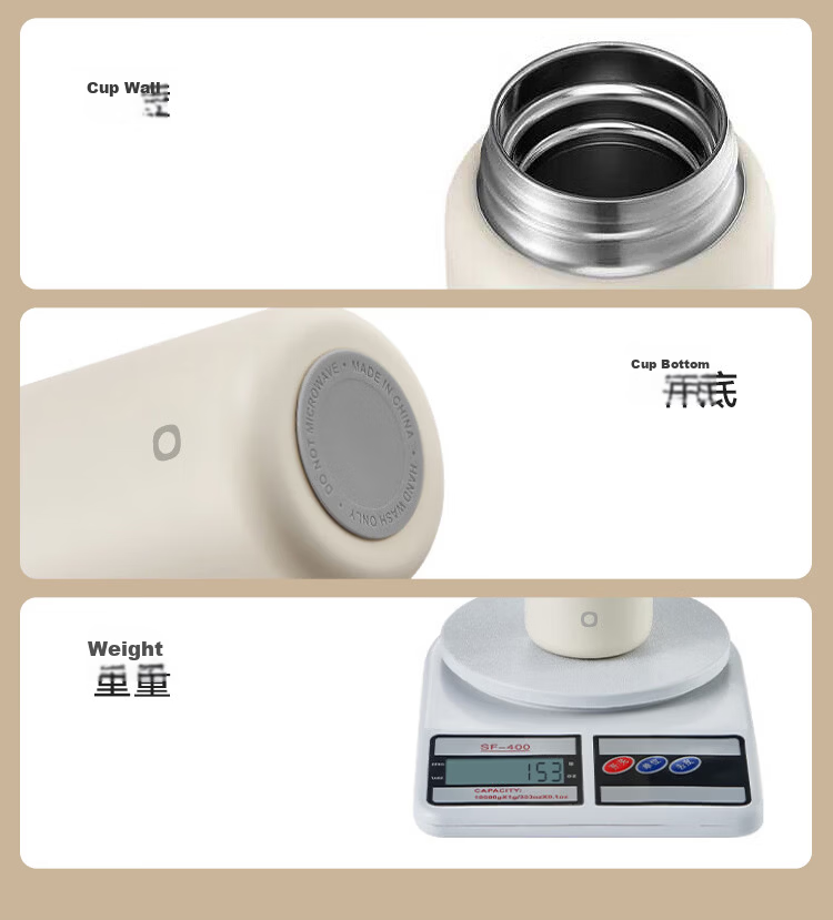 JD Jingzao Insulated Pocket Thermos Small Portable Vacuum Flask for Men Women Children 316L Stainless Steel 330ml 12