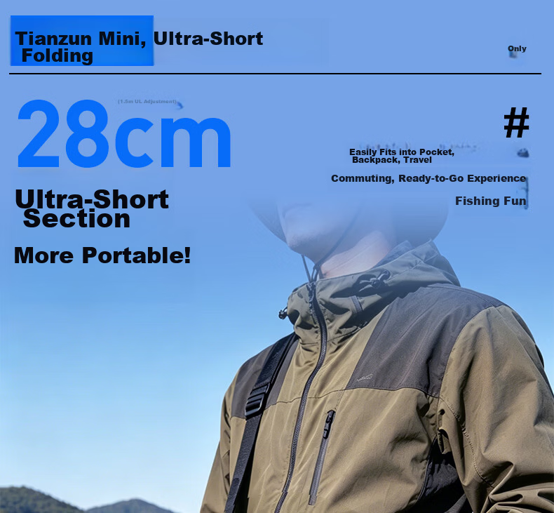 GW 1.68m UL Adjustable Tiansun Telescopic Micro Lure Fishing Rod Ultra-Short Section Portable Lure Rod Fishing Gear 5