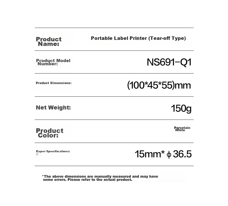 Deli Q1 White Portable Thermal Label Printer for Home Use - Planner Name Tags, Storage Labels, Price Tags, Food Label Printer - Package 2 30