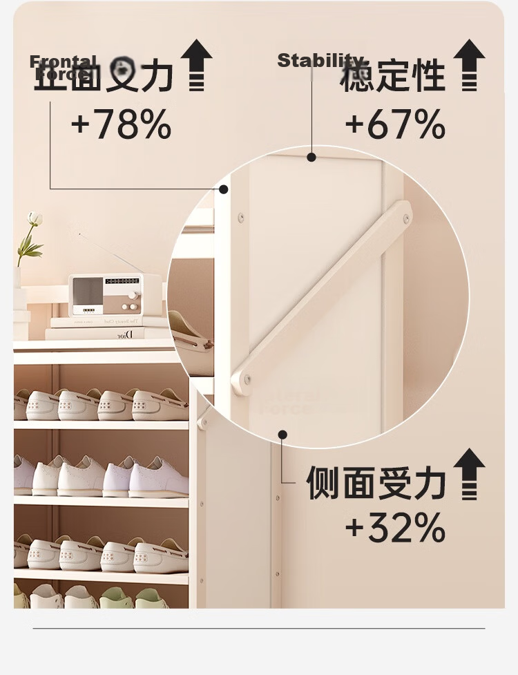Xiaojiangcai Simple Multi-Layer Shoe Rack No-Assembly Home Entryway Dormitory Shoe Cabinet Storage Dustproof Black 5-Tier 50cm 8