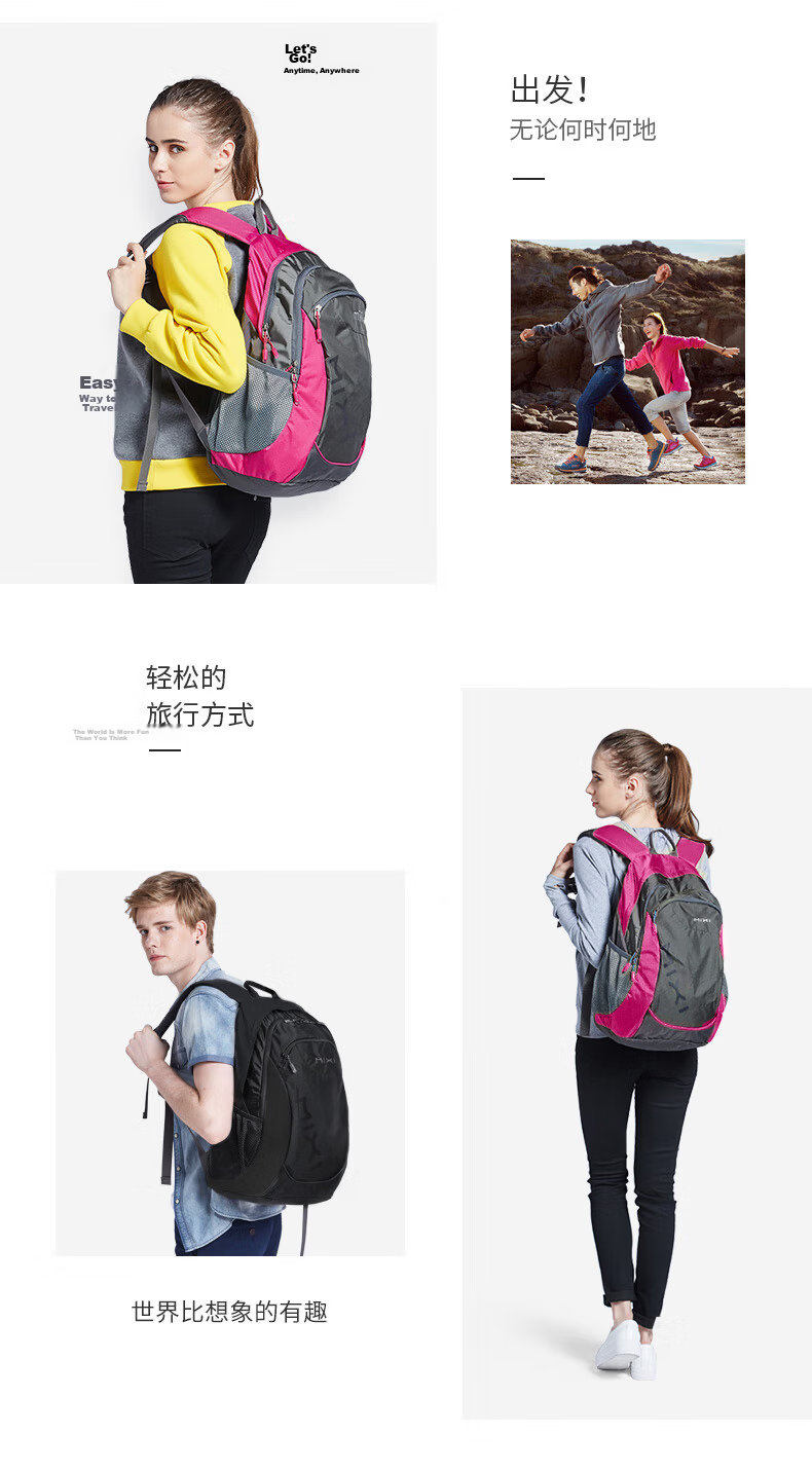 MIXI Casual Backpack Women Travel Bag Large Capacity School Bag High School Student 15-inch Laptop Bag Men Black 21 2
