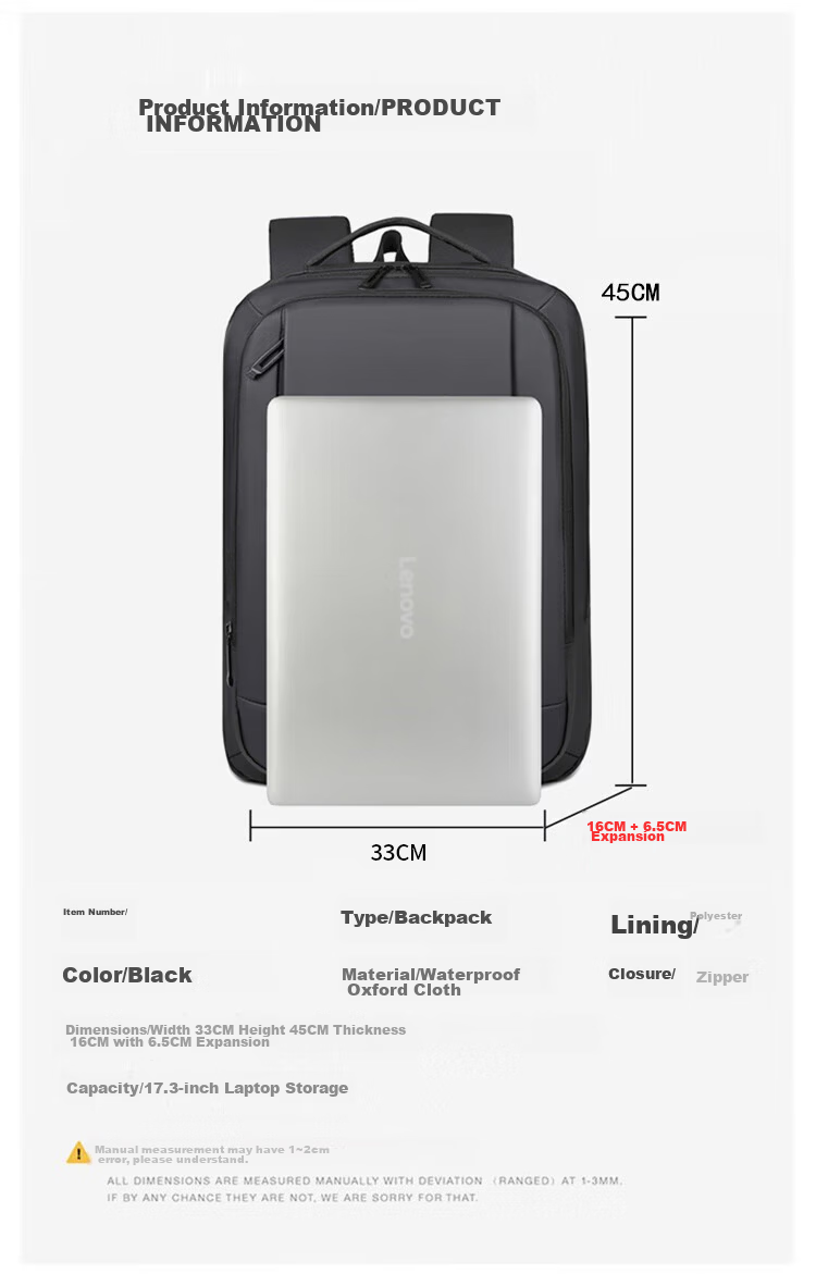 Lenovo 17.3-inch Laptop Backpack Large Capacity Water-Resistant Business Travel Student Bag for Xiaoxin and Legion Y9000P B44 8