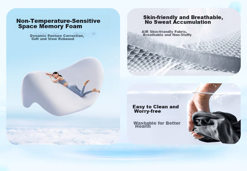 Zhiguozhe Car Lumbar Support Cushion Memory Foam Breathable Seat Backrest Pillow for Driving and Long Sitting 5