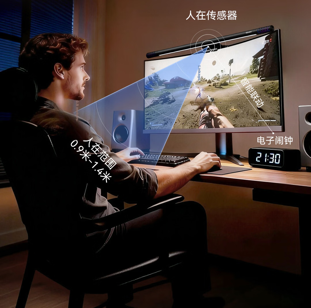 Yilai Screen Hanging Lamp Pro2 Dormitory Computer Gaming Lamp Office Reading LED Desk Eye Protection Monitor Hanging Lamp 9