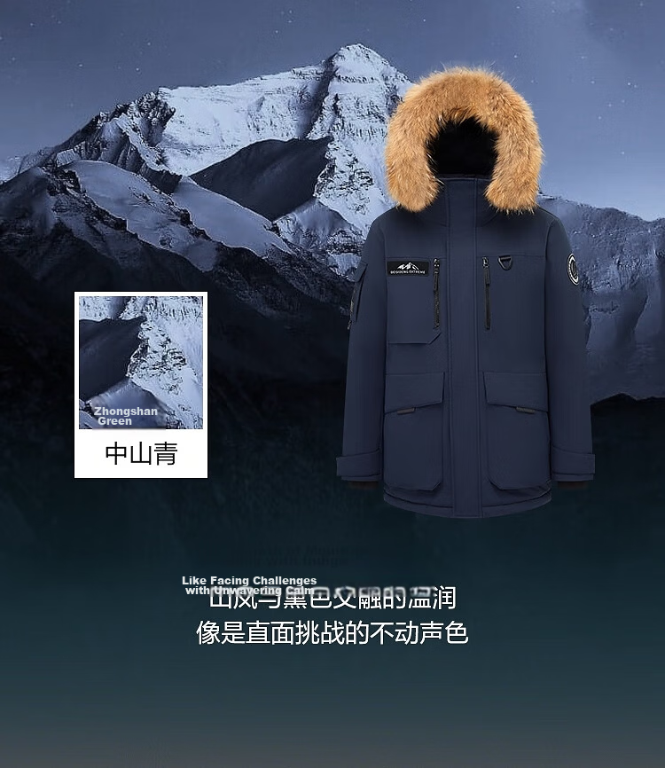 BOSIDENG 25-Year Winter Extreme Cold Northeast Special Thickened Goose Down Unisex Mall-Style Down Jacket with Large Fur Collar 20