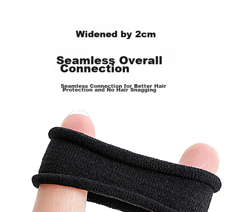 Meifuyu Seamless Hair Ties, Black, 50 Pieces, Nylon, Highly Elastic Rubber Bands, Hair Ties, MF8074 7
