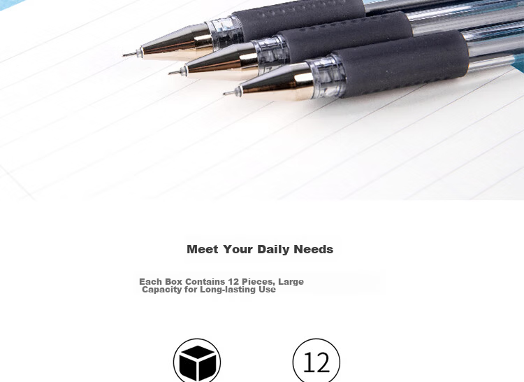 Deli 0.28mm Finance Gel Pen Full Needle Tube 12-Pack Office Supplies S820 Exam Essential Back to School 7