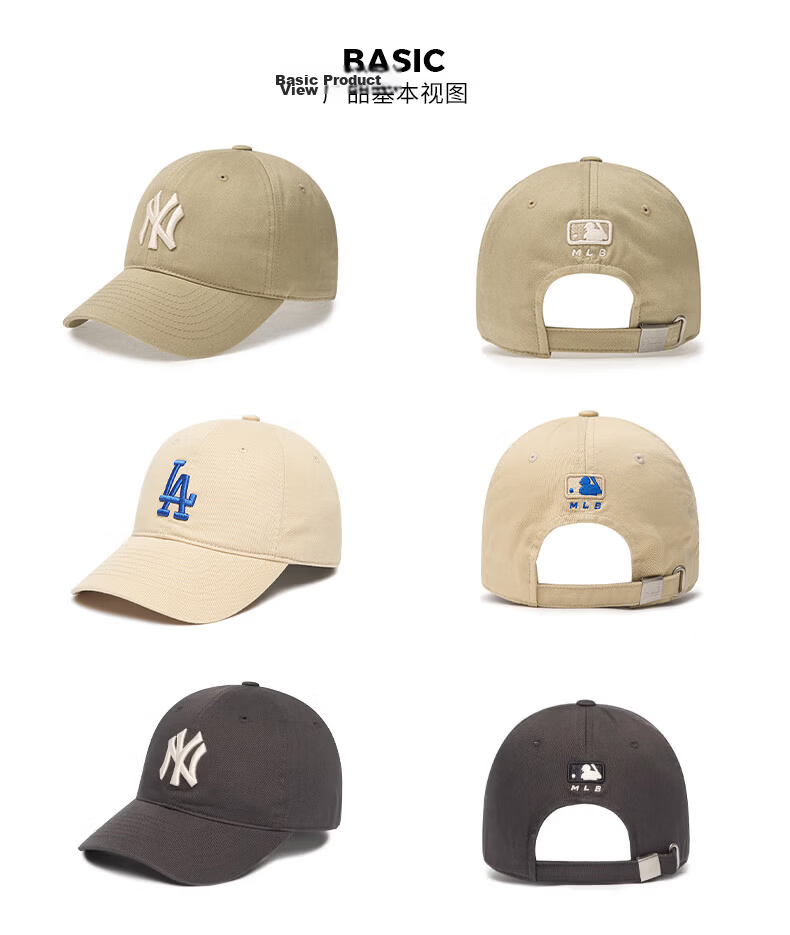 MLB Baseball Cap for Men And Women, Couples' Soft Top Cap, Casual Sports Hat for All Seasons, 3ACP6601N-07RDS 34