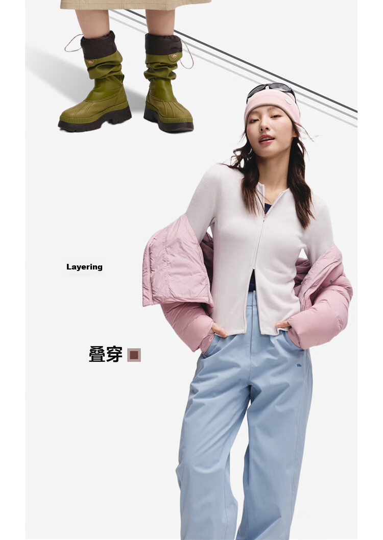 Beneunder Fleece Double Zipper Jacket Women Slim Fit Stretch Long Sleeve Skin-friendly Base Layer PM007 17