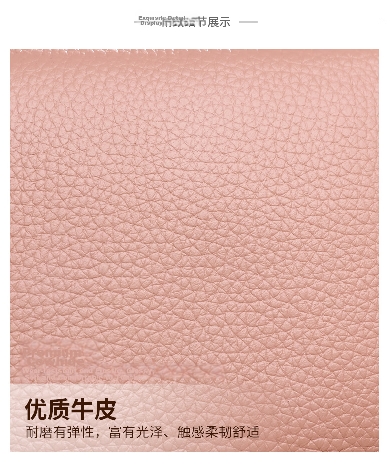 Viney Top-Grain Leather Women's Wallet, Short Foldable Zipper Coin Purse, Multi-Card Slots, Multifunctional Wallet, Card Holder, ID Holder 25
