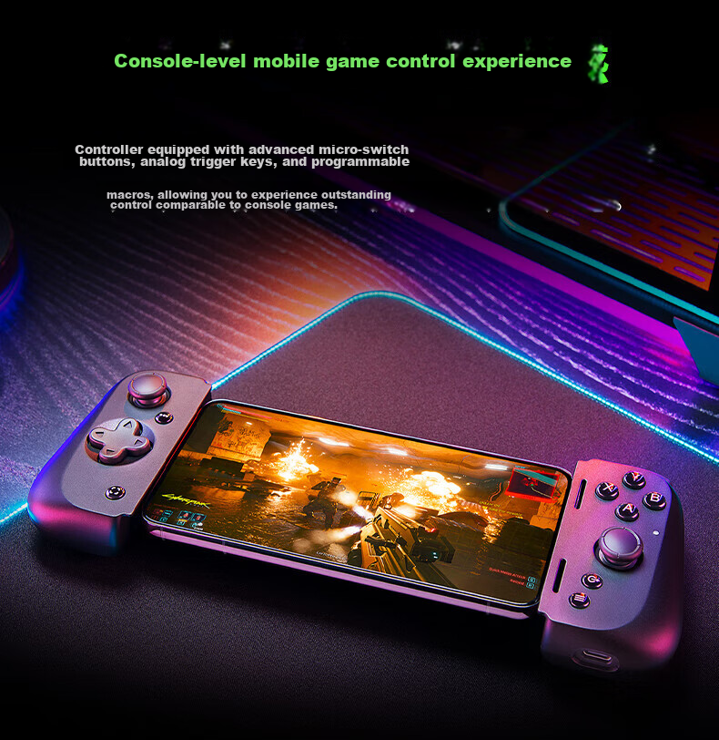 Razer V3 Gaming Controller, Ergonomic Design, Full-Size Dual-Wing Mobile Gaming Device, RPG Fighting Competition, Genshin Impact, Honor of Kings 4