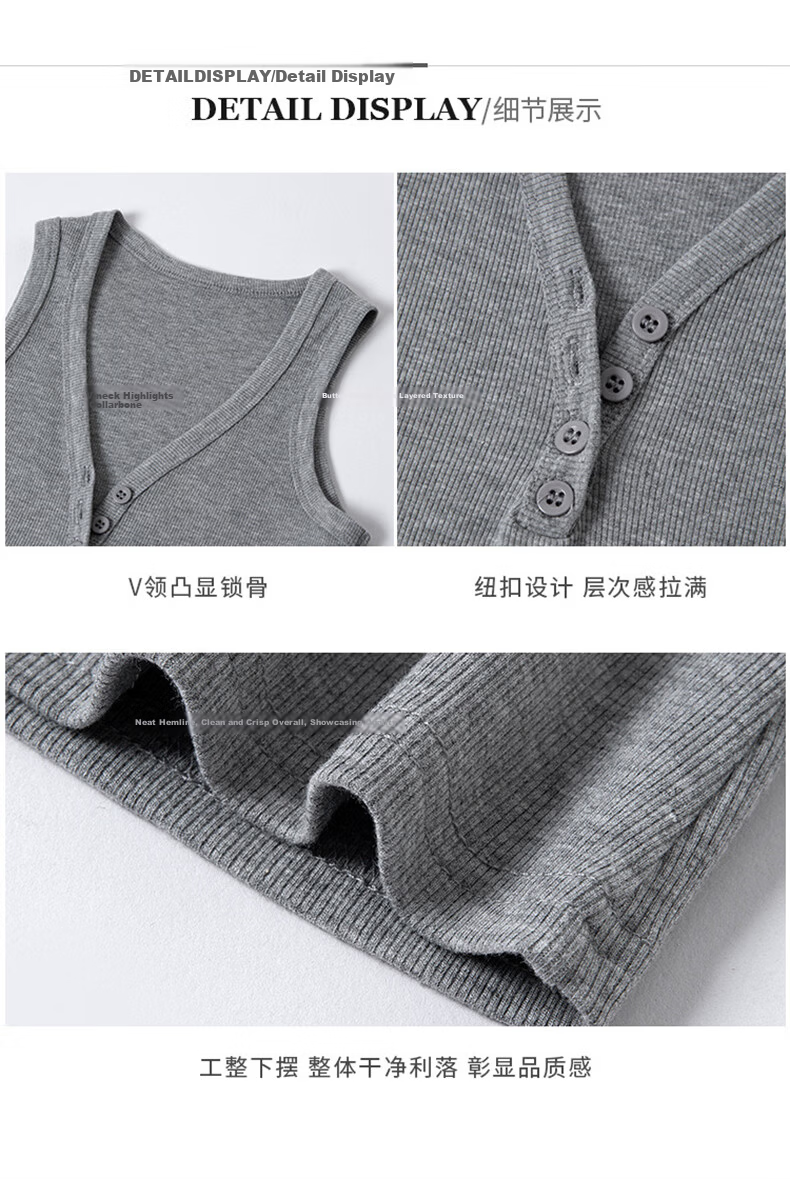 Langsha V-Neck Button Vest Women New 2026 Slim Fit Sleeveless Camisole Sexy Hot Girl Outerwear 11