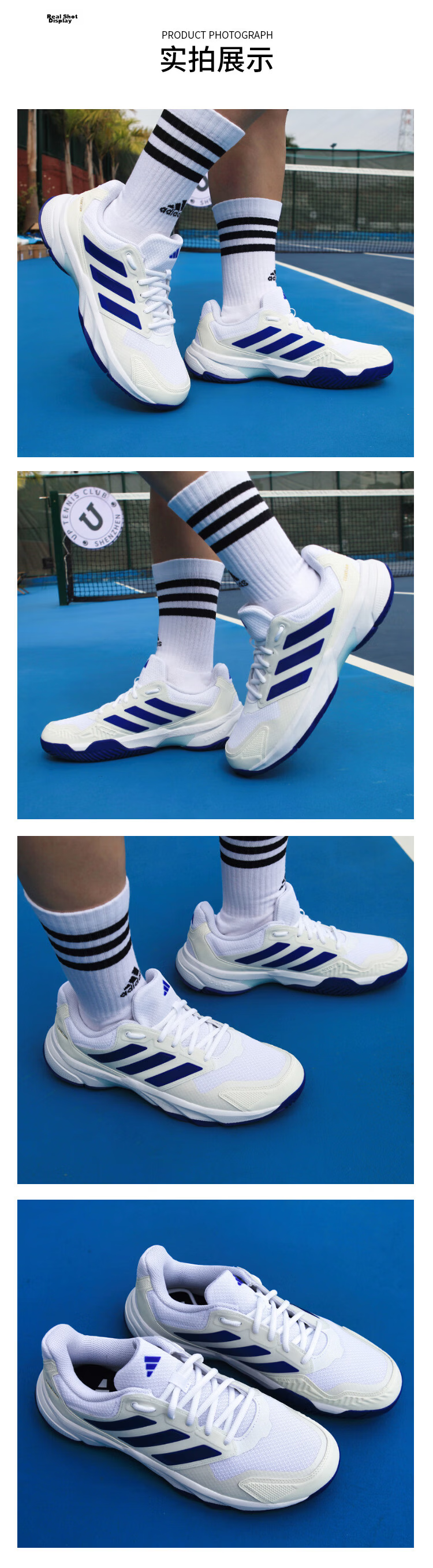 Adidas Tennis Shoes for Men, Professional Competition Sports Shoes, Badminton And Volleyball Shoes IF9136 White Blue Size 44 9