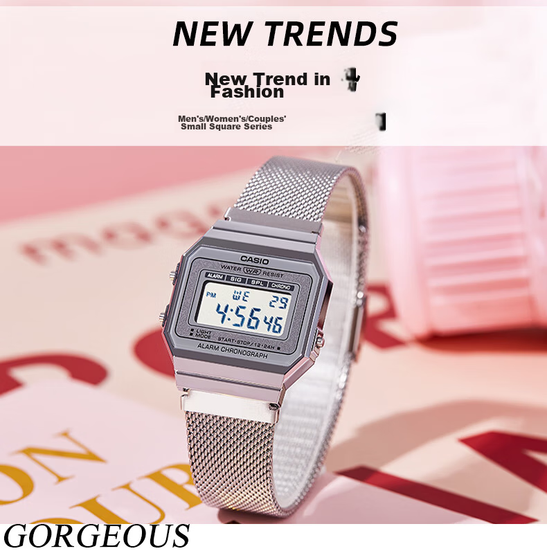 Casio Retro Square Digital Watch for Students, Unisex, A168WERB-2A 33