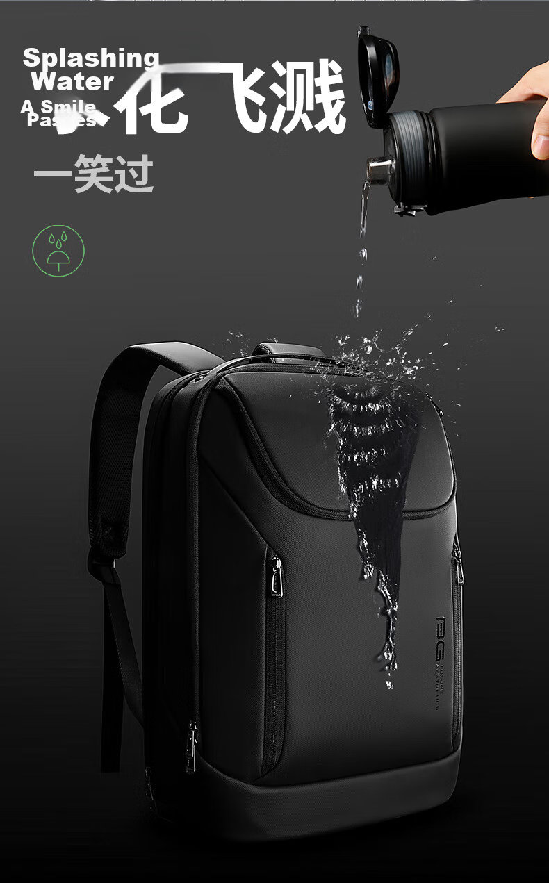 Bange Men's Large Capacity Backpack Business Travel Bag College Student 17.3-inch Laptop Backpack Double Shoulder Bag Black Gift 10