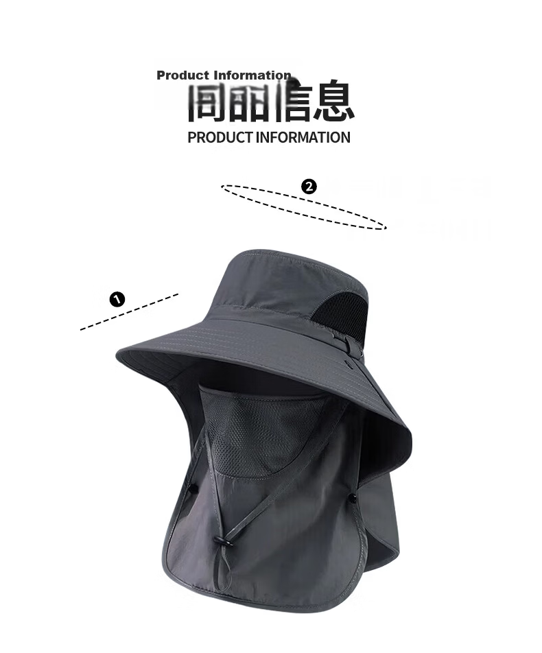 CARTELO Men's Sun Protection Hat UV Protection Outdoor Fishing Bucket Hat Summer Face Cover Sun Hat 10