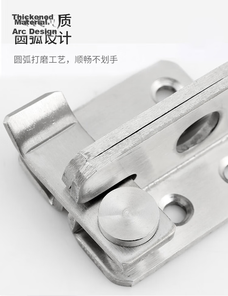 Auburn 5045 Right Angle Door Latch + Padlock Stainless Steel Student Dormitory Fixed Door Lock Hasp Door Catch Hinge Bolt Lock 11