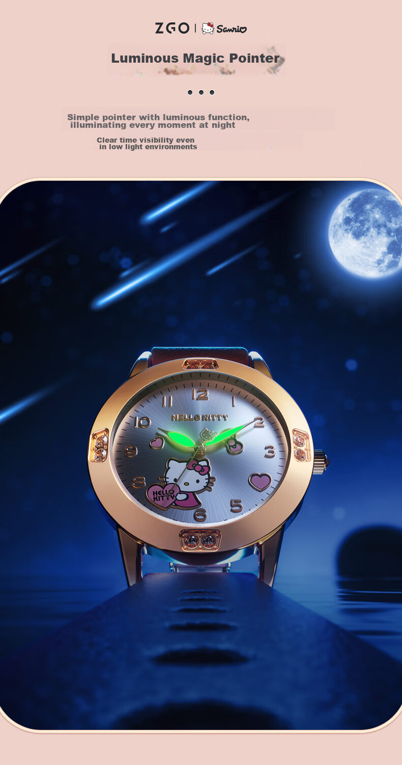 Hello Kitty Children's Watch for Girls Ages 6-12 Time-Only Exam Watch Children's Day Gift Cinnamoroll 4