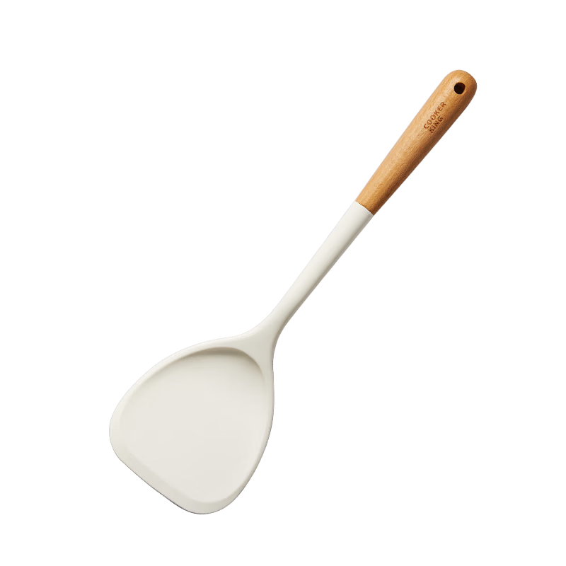 Chuida Huang Silicone Spatula and Spoon Set with Wooden Handles, Non-Stick Pan, Wok, Frying Pan, and Skillet Special Spatula, Spoon, Strainer, and Food Tongs 4-Piece Set