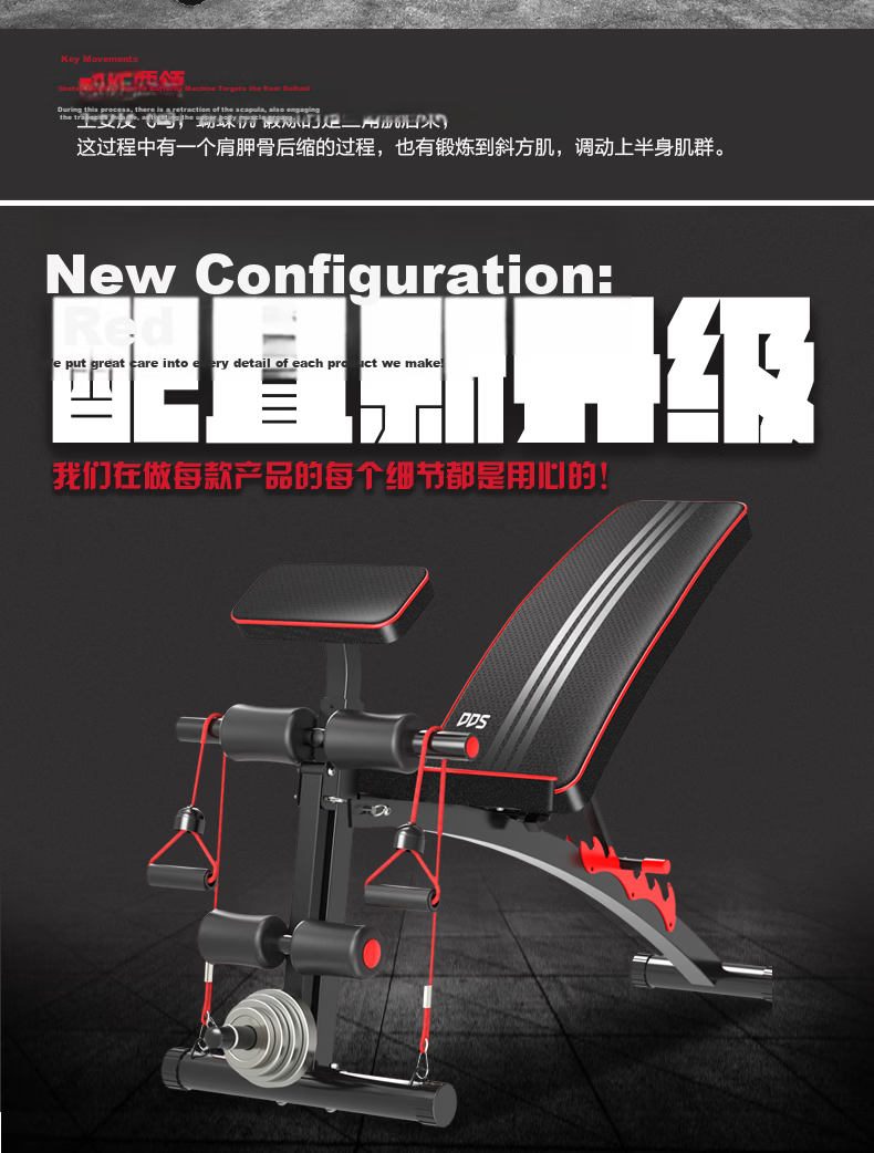 DDS Dumbbell Bench, Fitness Bench Press Chair, Fly Bench, Multifunctional Sit-Up Fitness Equipment, Training Machine DDS201 11