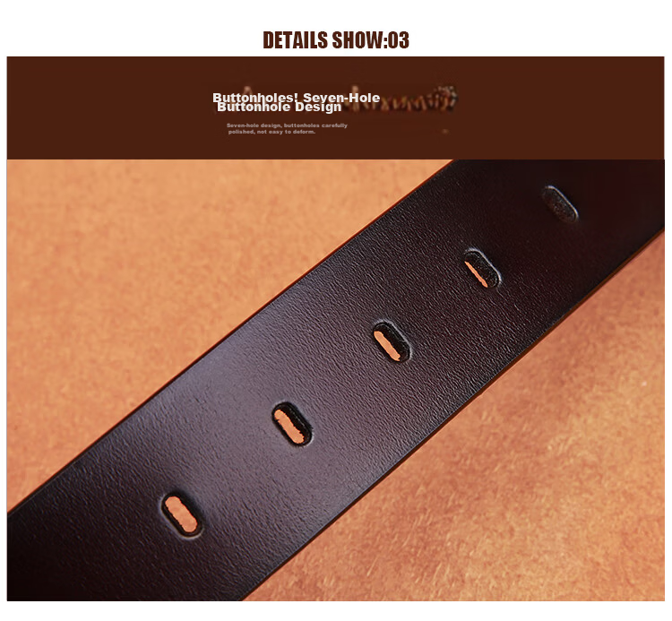 MEXICAN Men's Genuine Leather Pin Buckle Business Casual Trendy Belt Birthday Gift for Men and Dad 24