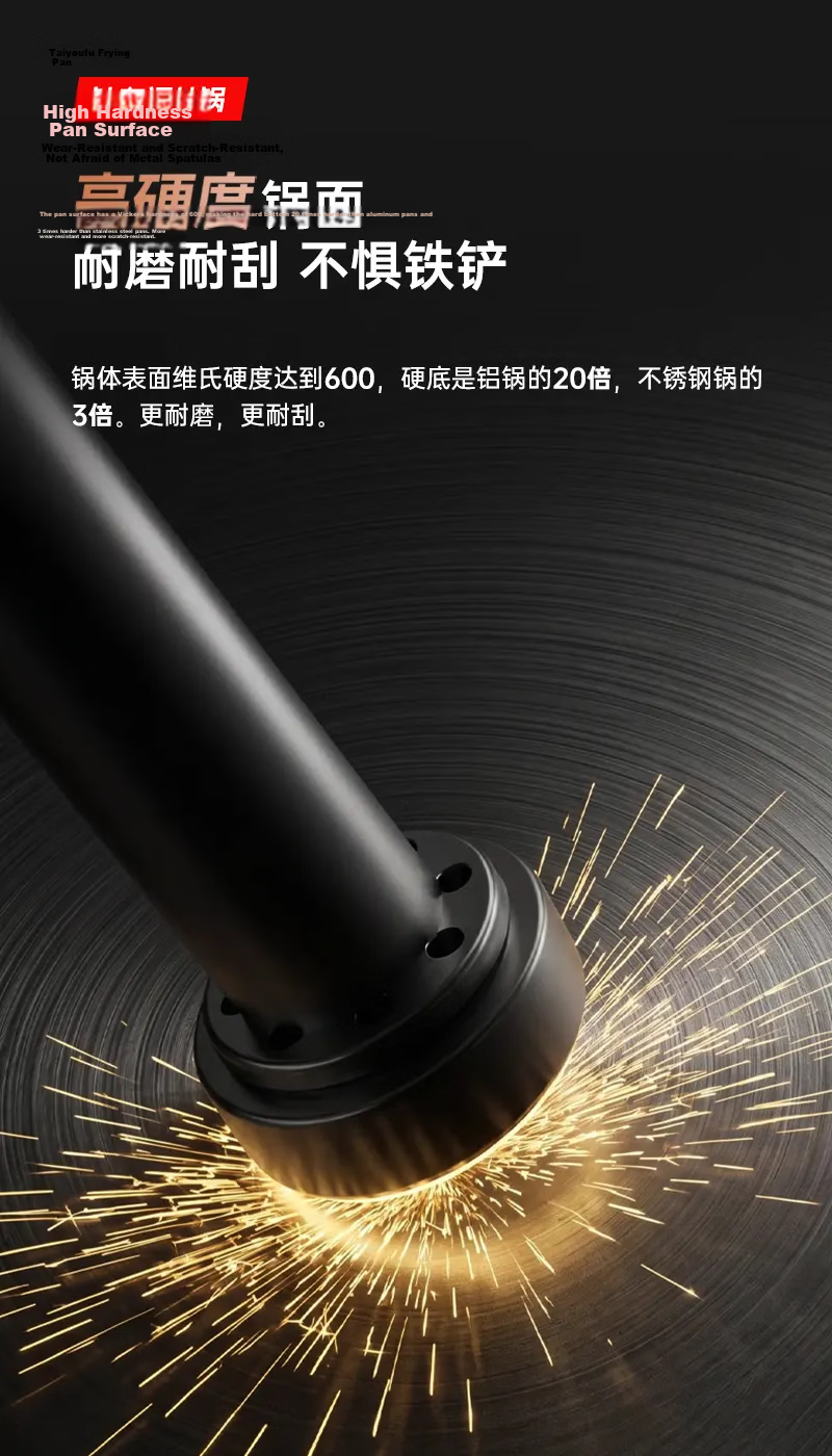 KOBACH Titanium Iron Wok Non-Stick Pan without Coating Rust-Resistant Stir-Fry Pan Compatible with Induction And Gas Stoves 5