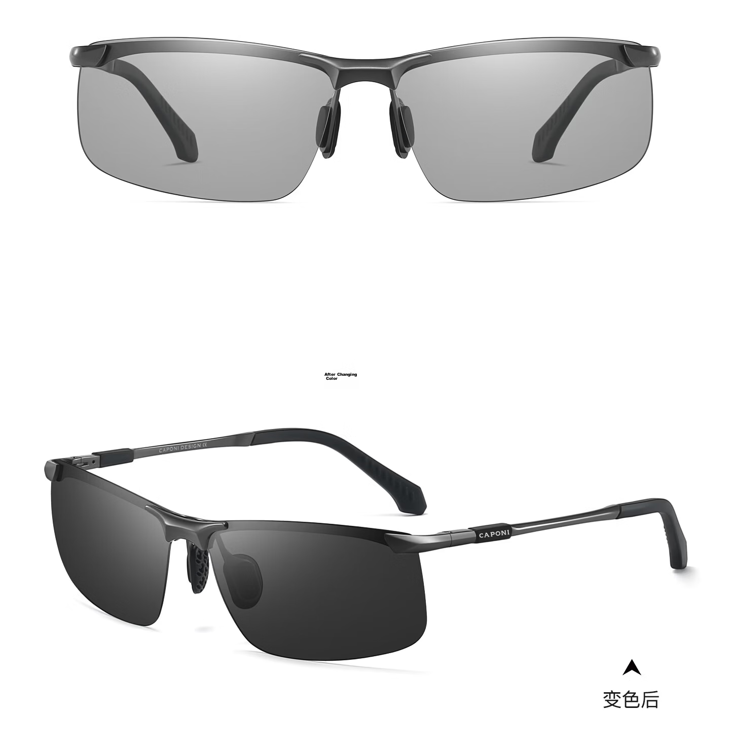 Jiaboli Polarized Photochromic Sunglasses for Men, Driving Sunglasses, Cycling Glasses, Day And Night Use, Driving UV Protection, Anti-Glare 29