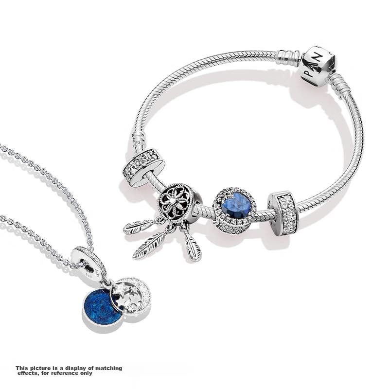 Pandora Dreamy Blue Bracelet Set, Exquisite High-End Design Birthday Gift for Girlfriend