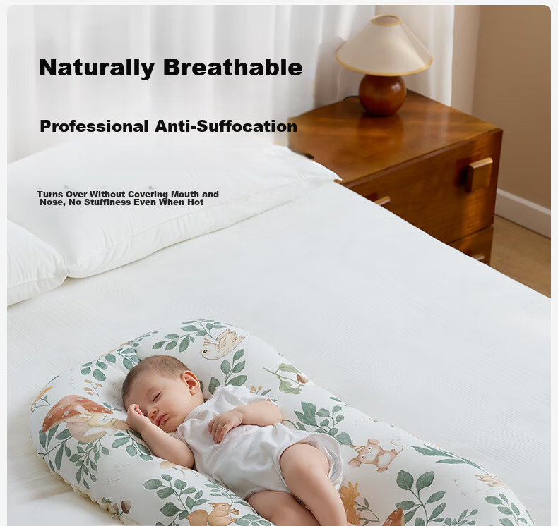 Taoqibaby Infant Pillow, Newborn Growth Pillow for Ages 1-3, Baby Ice Silk Pillow, Summer Breathable Cloud-Shaped Pillow Core 18