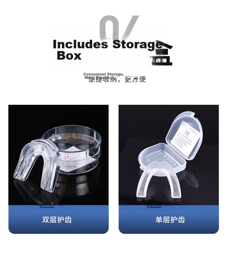 Jiurishan Boxing Mouthguard Sanda Taekwondo Basketball Nighttime Anti-Grinding Protective Gear Double Layer (with Protective Case) 5