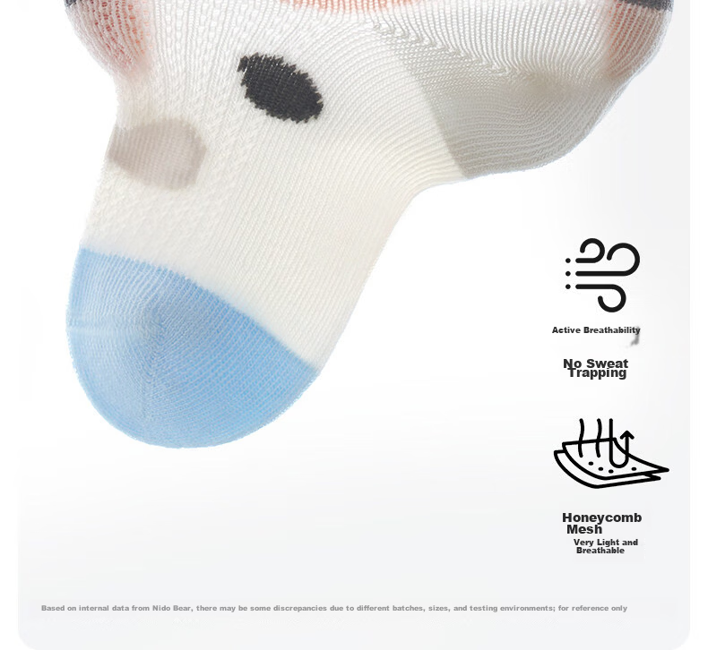 Nido Bear Kids Summer Cotton Short Socks Baby Thin Breathable Mesh Boys Ankle Socks 5