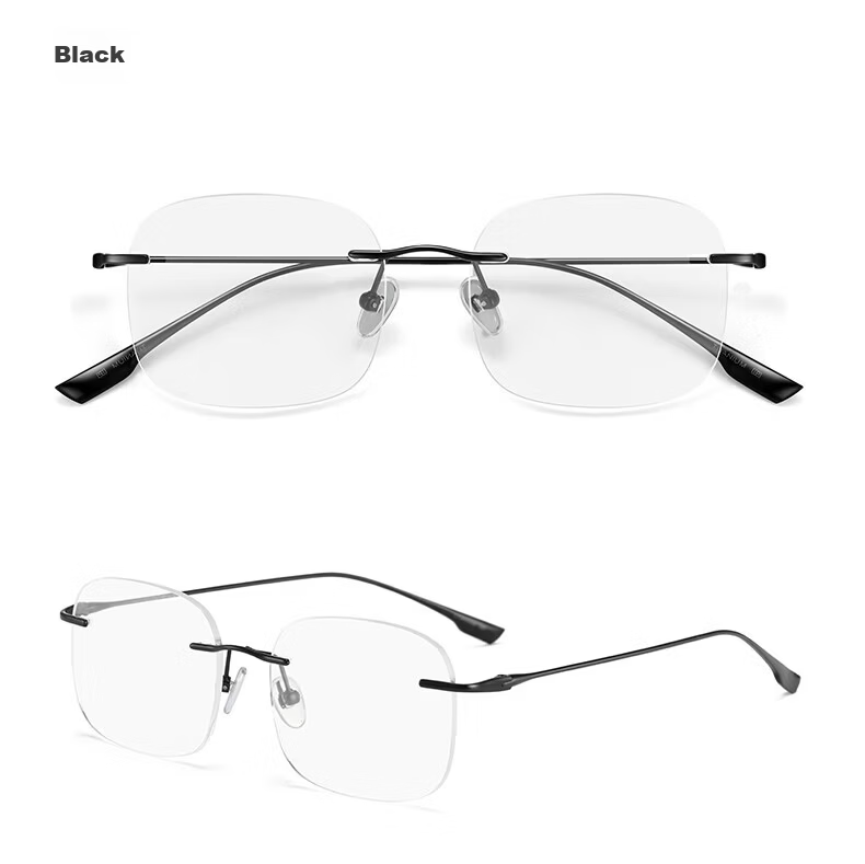 LESCA LUNETIER Ultra-Light Pure Titanium Frameless Women's Anti-Blue Light High-End Gold Wire Frame Rose Gold 200 Degree Myopia 12