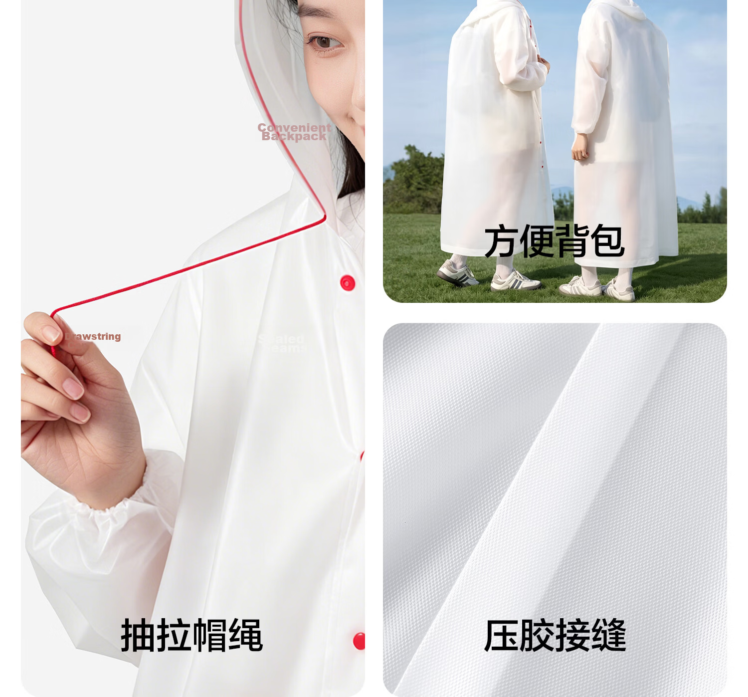 Buddygo Disposable Full-Body Raincoat Waterproof Heavy-Duty Long Kids School Backpack Travel Portable Thickened Rain Poncho 25