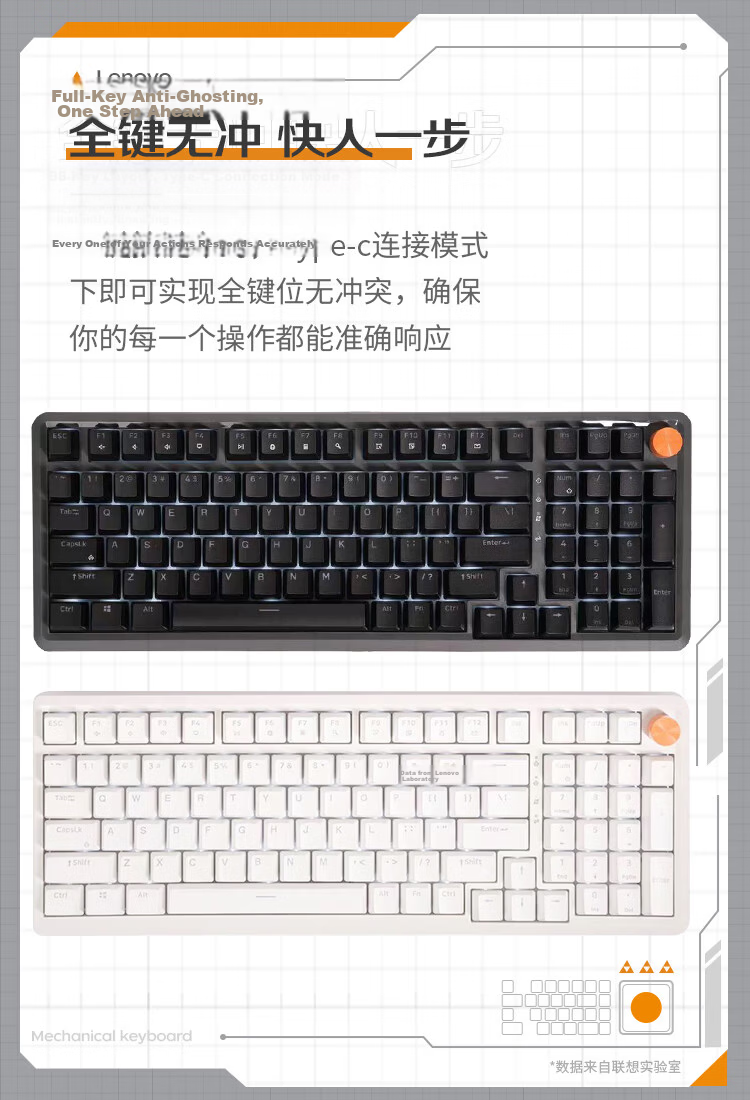 Lenovo Xiaoxin K5 Custom Mechanical Keyboard Full Hot-Swappable, Gaming And Office 79-Key Ring Nu Blue Switch Compatible with Battle Laptop, White And Brown Bruni 7