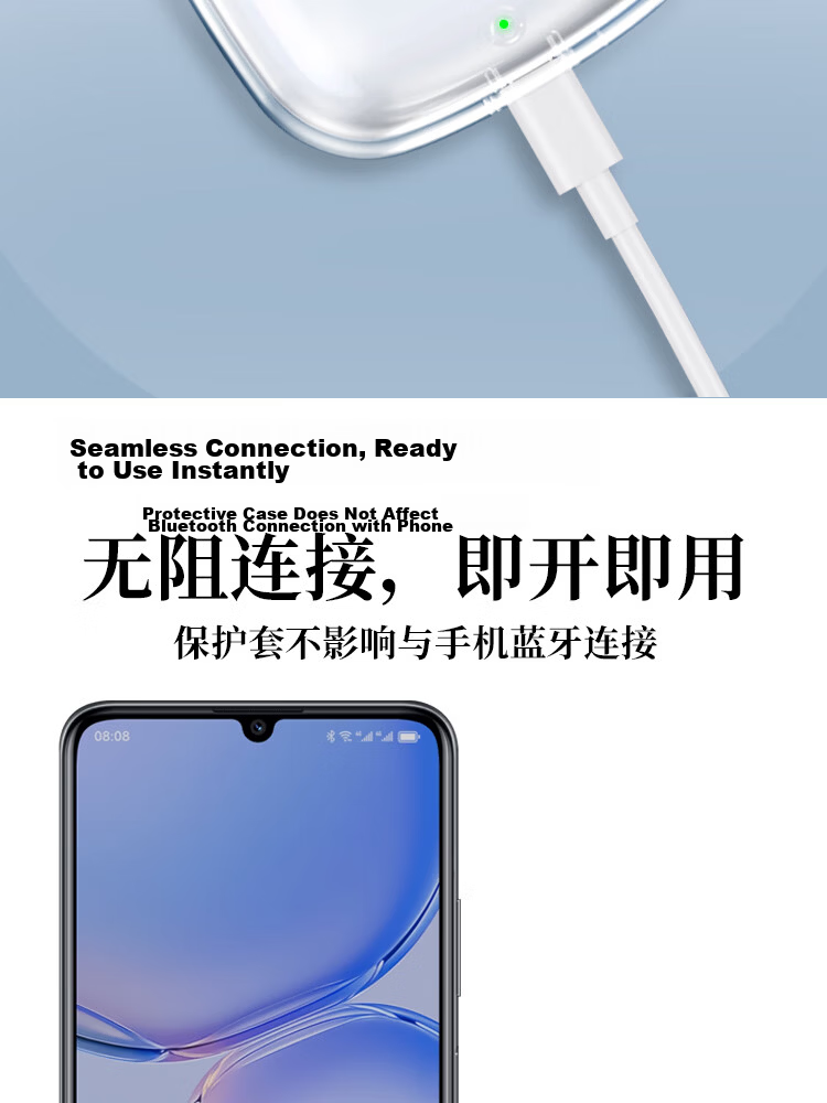 ESCASE Huawei FreeBuds SE3 Protective Case Transparent Bluetooth Earphone Storage Box Silicone Soft Cover Full Protection Anti-Drop Ultra-Thin Case Transparent with Anti-Lost Strap 7