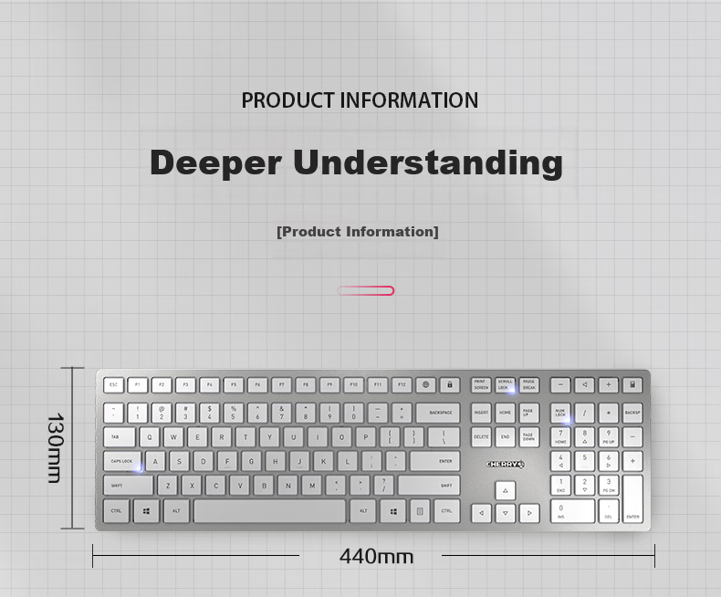 CHERRY DW9100 Wireless Keyboard and Mouse Set Wireless Bluetooth Dual-Mode Keyboard and Mouse Computer Keyboard Office Business SX Scissor-Switch Ultra-Thin Rechargeable Black 17