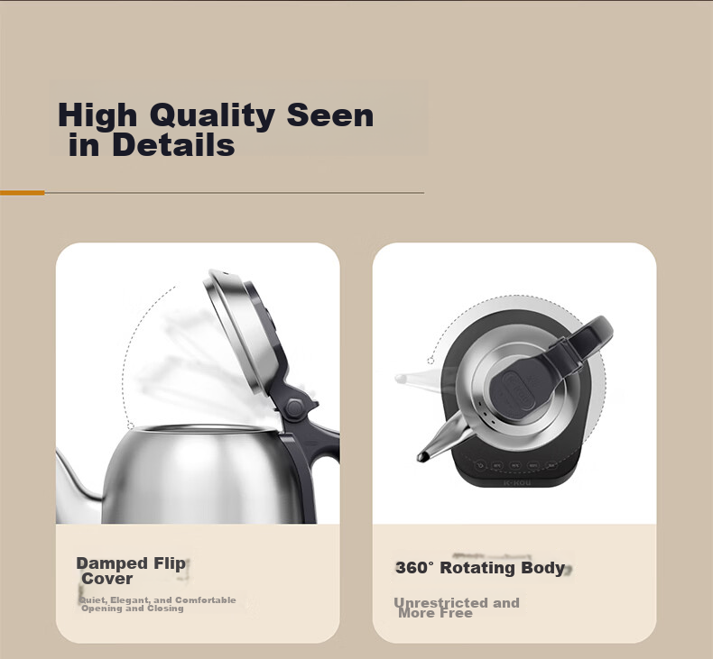 K·KOU Pure Titanium Electric Kettle, Fully Automatic Bottom Water Filling Tea Station Electric Kettle, Home Office Use for Brewing Tea, Constant Temperature Tea Set All-In Machine 0.8L TB012 12