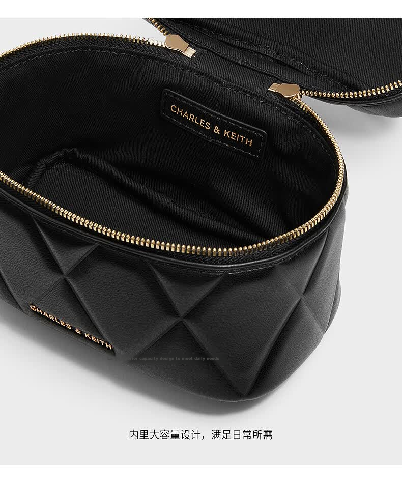 CHARLES & KEITH Quilted Chain Handle Small Square Crossbody Box Bag Women's Birthday Gift CK2-80782534 5
