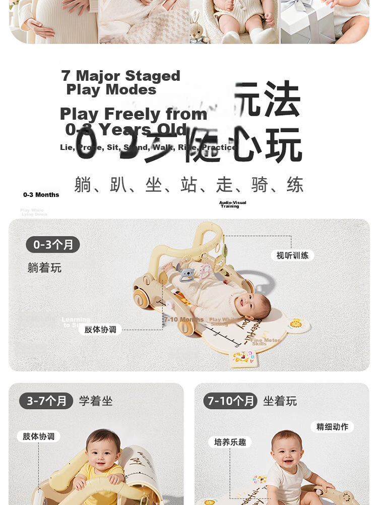 Feibei Baby Piano Foot Pedal Fitness Frame Toy 0-6 Months Newborn Gift Baby Full Moon First Birthday Present 5