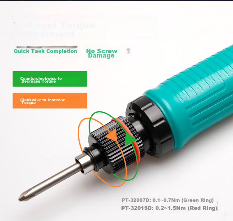 Pro'sKit PT-32007D Variable Frequency Direct Insert Screwdriver (Torque 0.1-0.7N.m) Electric Screwdriver 3